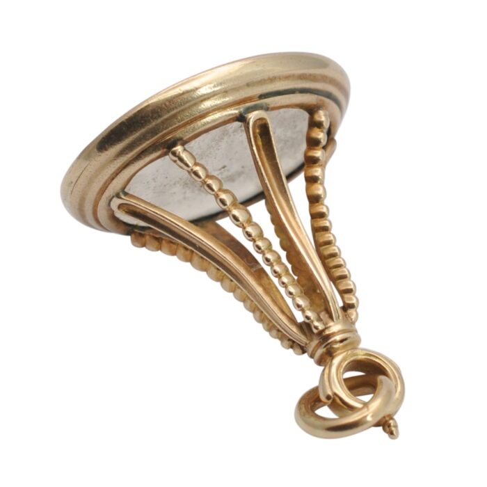 J6071 ANTIQUE GOLD WATCH FOB PENDANT6