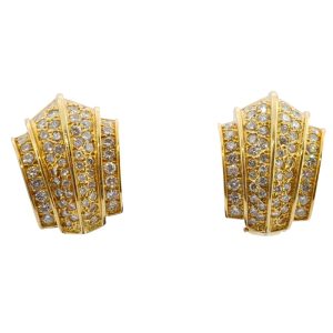 Retro Diamond 18ct Gold Earrings