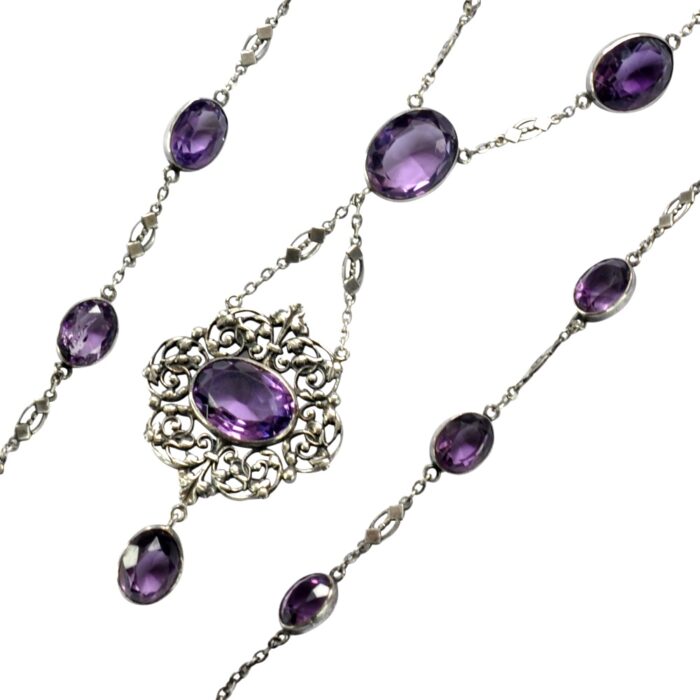 •SUEÑO• amethyst + silver necklace (18