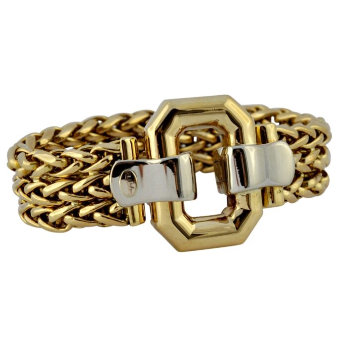 Italian 18ct Bi-Colour Gold Belt Bracelet