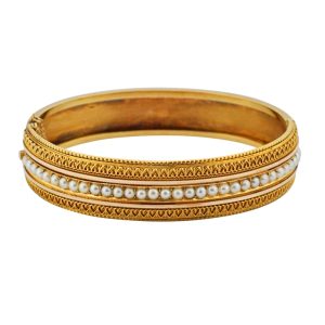 Victorian Pearl 15ct Gold Bracelet