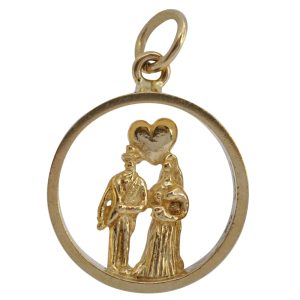 Vintage 9ct Gold Bride and Groom Charm