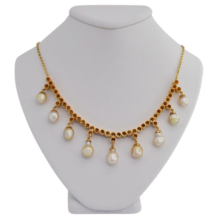 V1344 PEARL DIAMOND WEDDING NECKLACE4