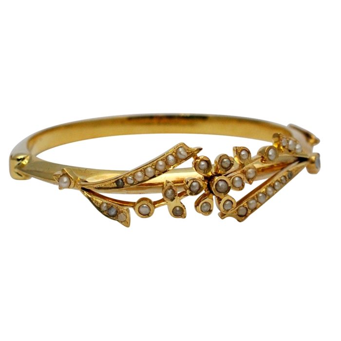 Antique Victorian Gold Pearl Bracelet