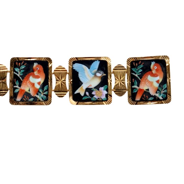 Japanese Gold Toshikane Porcelain Bracelet