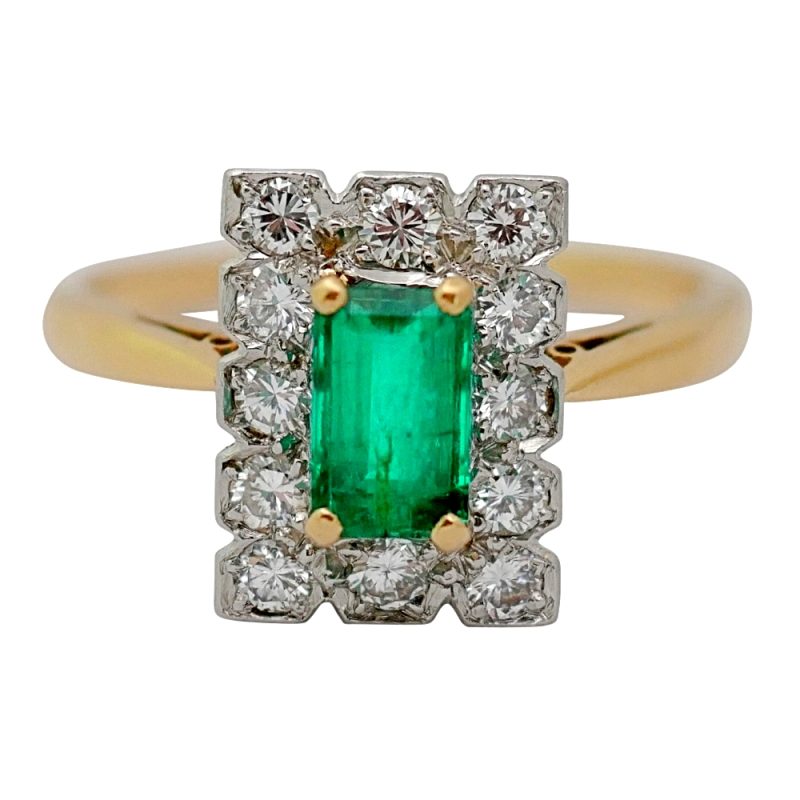Vintage Colombian Emerald Diamond Ring
