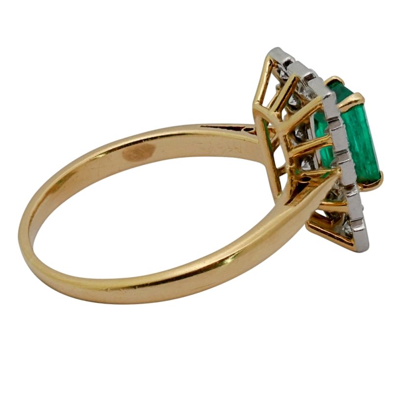 Vintage Colombian Emerald Diamond Ring