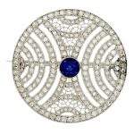 Art Deco Sapphire Diamond Brooch