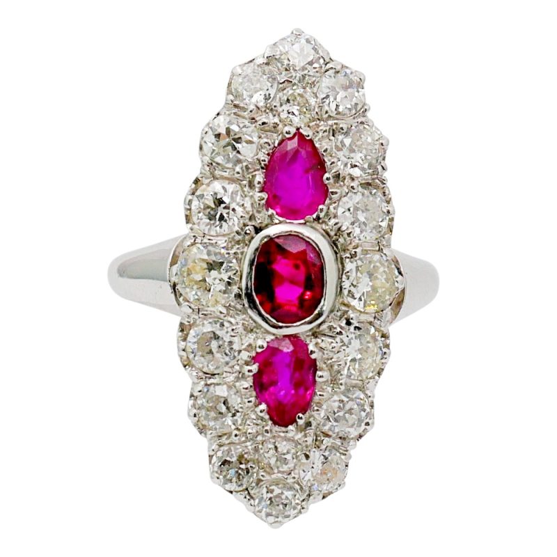 Antique French Ruby Diamond Ring