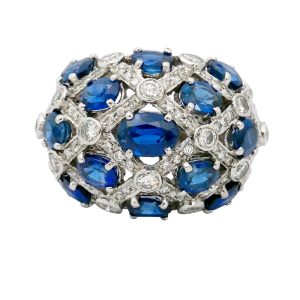 Vintage Sapphire Diamond Bombé Ring