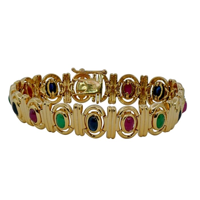 Vintage Multi Gemset Gold Bracelet