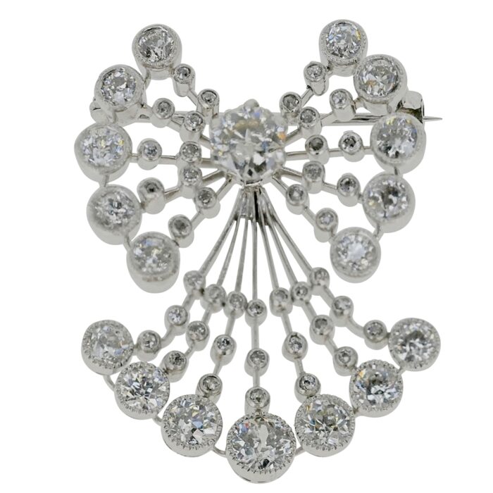 Art Deco Diamond Fan Brooch