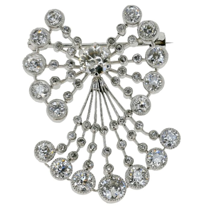 Art Deco Diamond Fan Brooch