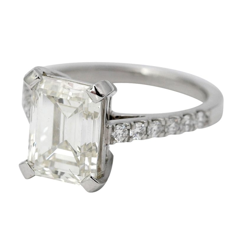 3.34ct Emerald Cut Diamond Ring