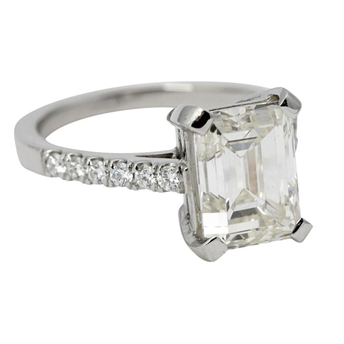 3.34ct Emerald Cut Diamond Ring