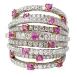 Pink Sapphire Diamond Band Ring