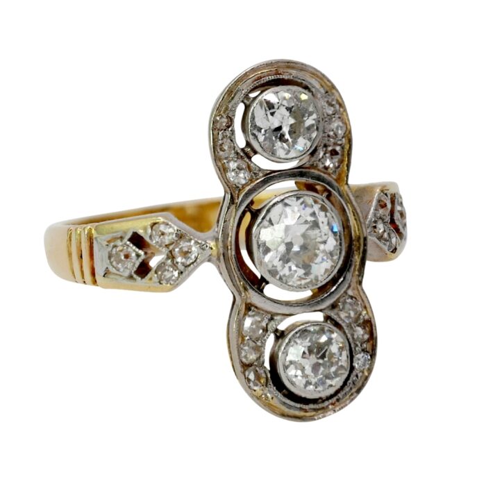 Art Deco Diamond Three Stone Ring