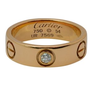 Cartier Rose Gold 1 Diamond Love Ring