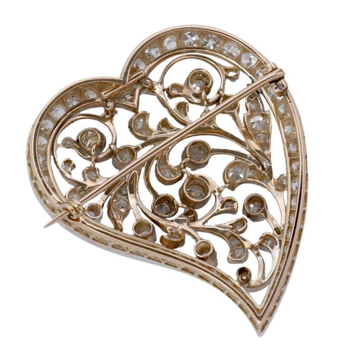 Antique Witches Heart Diamond Brooch