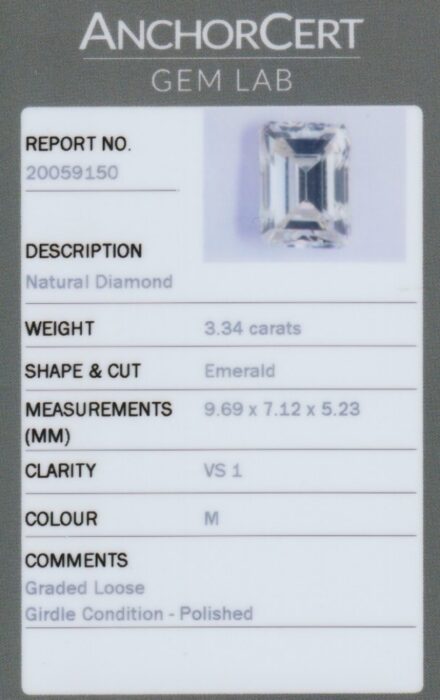 3.34ct Emerald Cut Diamond Ring