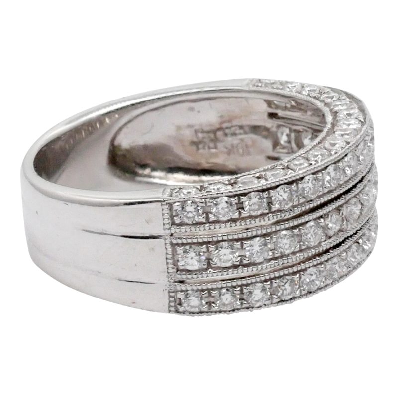 Diamond 5 Row Gold Band Ring
