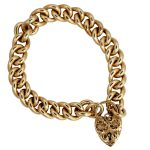 Vintage Gold Heavy Curb Link Bracelet