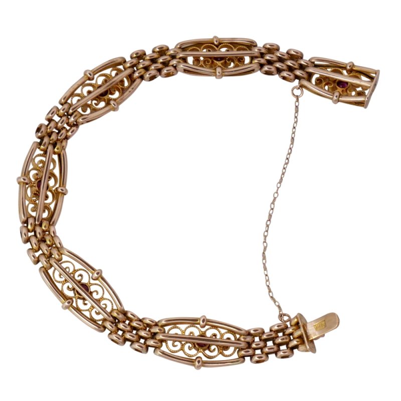 Antique Victorian Garnet Gold Bracelet
