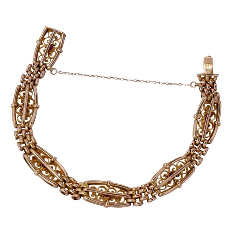 Antique Victorian Garnet Gold Bracelet
