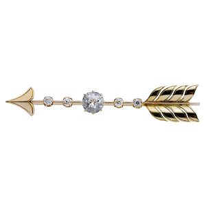 Antique Diamond Gold Arrow Brooch