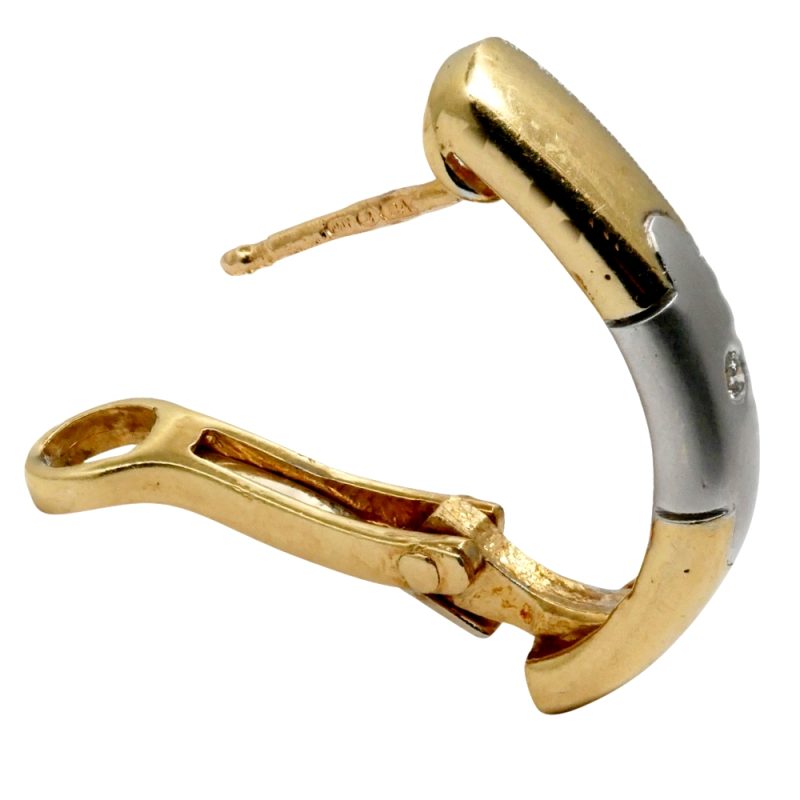 Bi-Colour 18ct Gold Diamond Earrings