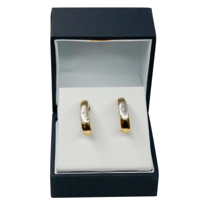 Bi-Colour 18ct Gold Diamond Earrings