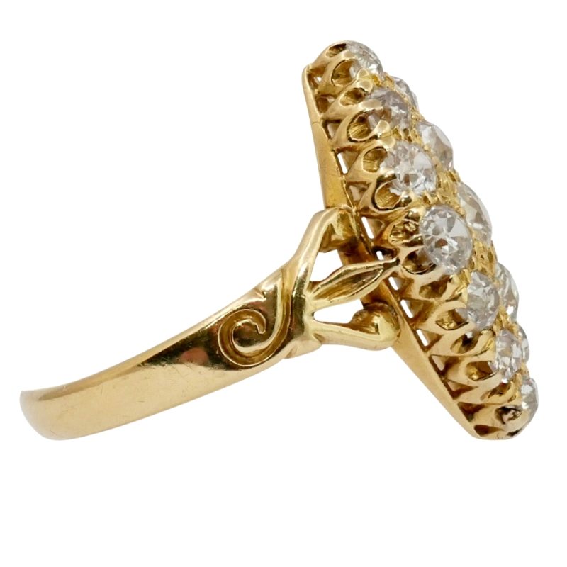 Antique Diamond Marquise Gold Ring