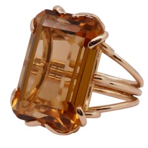 Vintage Citrine Gold Cocktail Ring