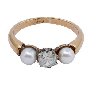 Antique Victorian Diamond Pearl Ring