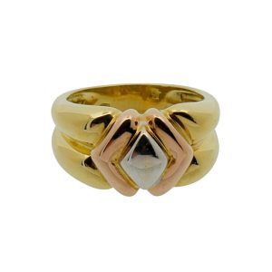 Vintage 3 Colour 18ct Gold Band Ring