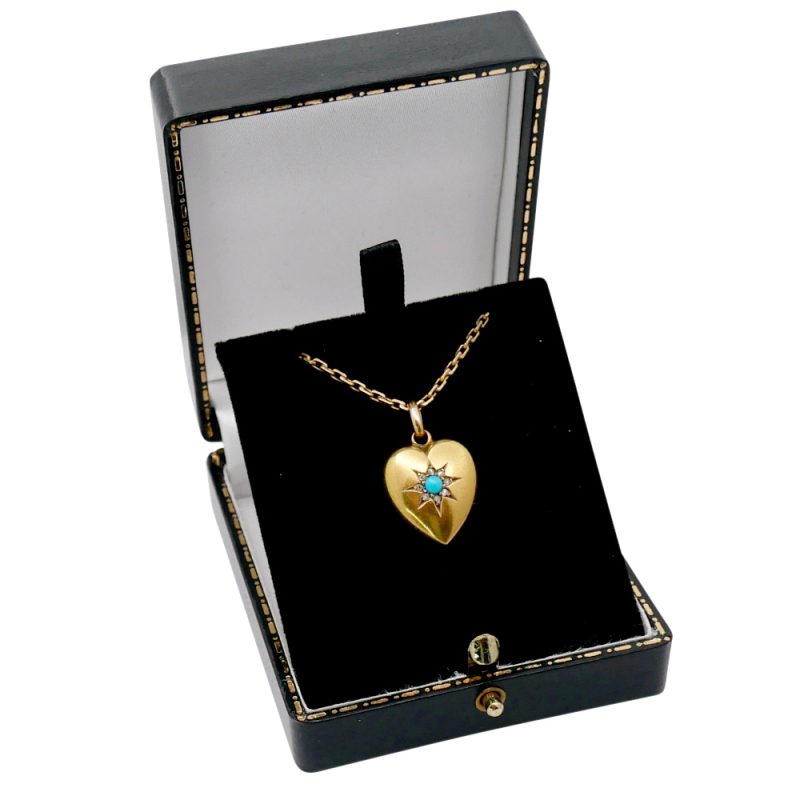 Victorian Gold Diamond Heart Pendant