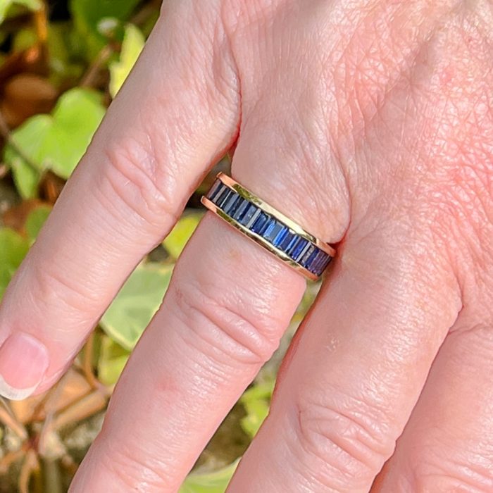 Vintage Baguette Sapphire Eternity Ring