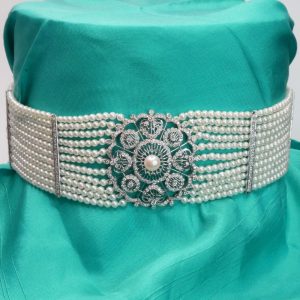 Pearl Diamond 18ct Gold Collar Necklace