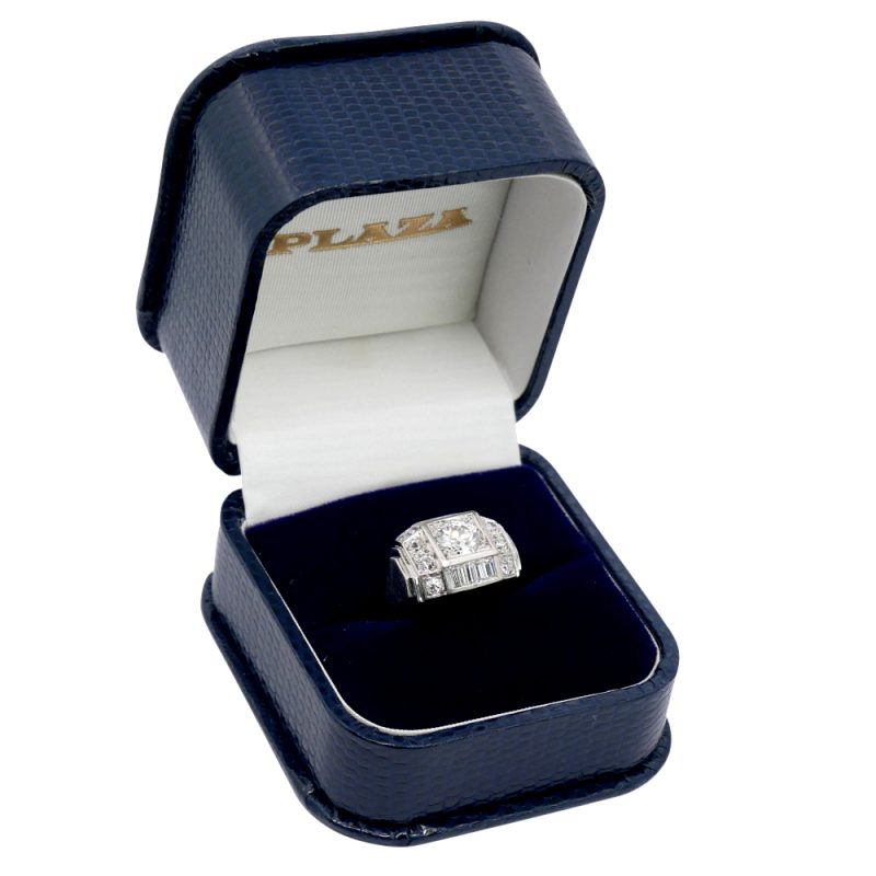 Art Deco French Diamond Platinum Ring