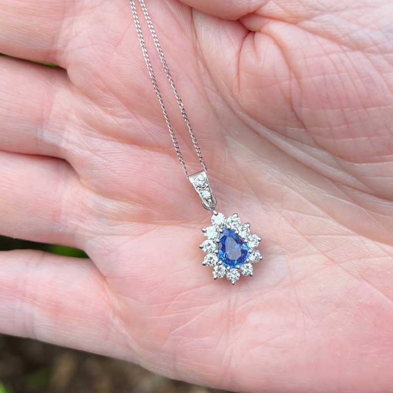 Vintage Sapphire and Diamond Pendant