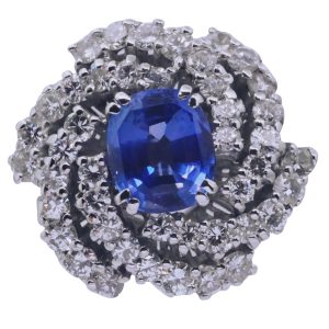 Vintage Unheated Ceylon Sapphire Ring