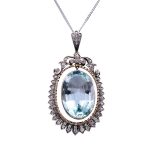 Victorian Aquamarine & Diamond Pendant