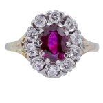 Vintage Ruby and Diamond Engagement Ring