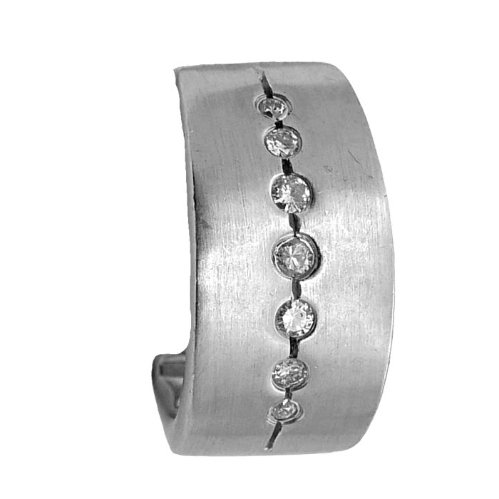 Diamond White Gold Hoop Earrings