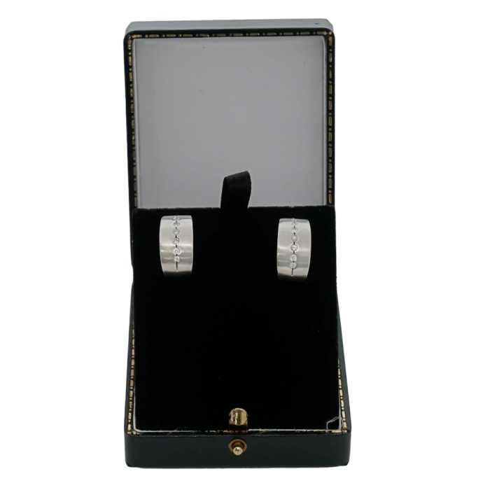 Diamond White Gold Hoop Earrings