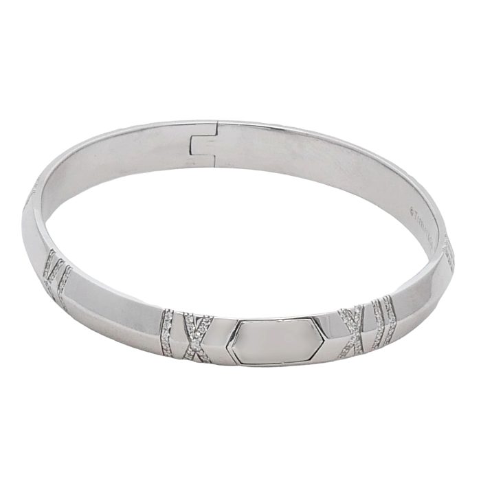 Tiffany X Closed Narrow Diamond Bangle