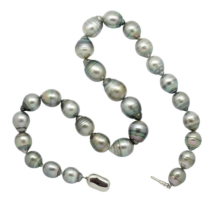 Silver Baroque Tahitian Pearl Necklace