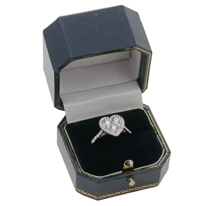 Diamond Heart Shaped Platinum Ring