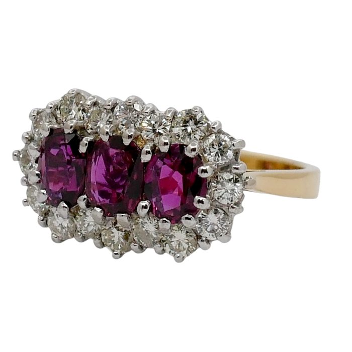 Vintage Boodles Ruby Diamond Gold Ring