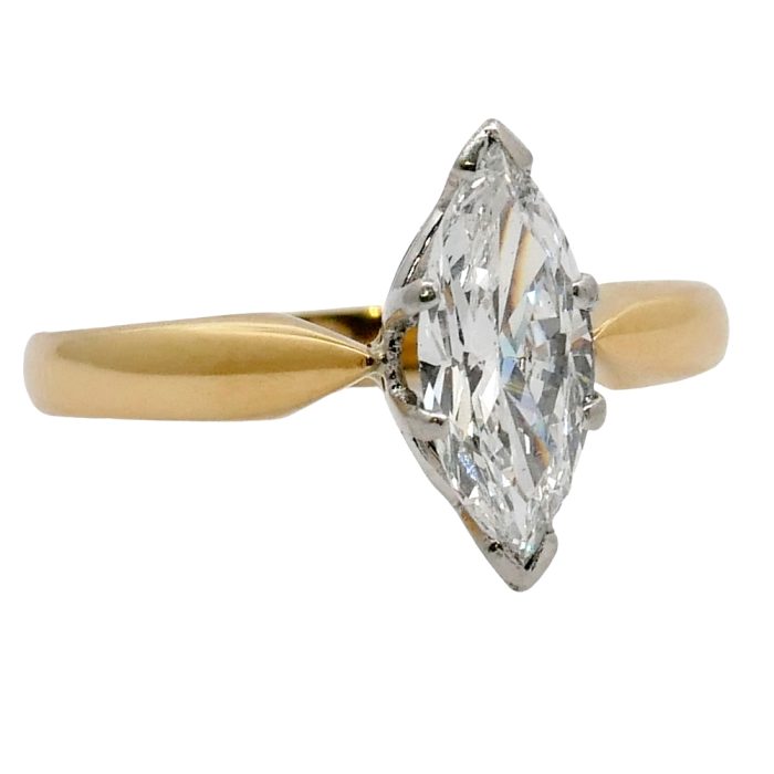 1ct Marquise Solitaire Diamond Ring